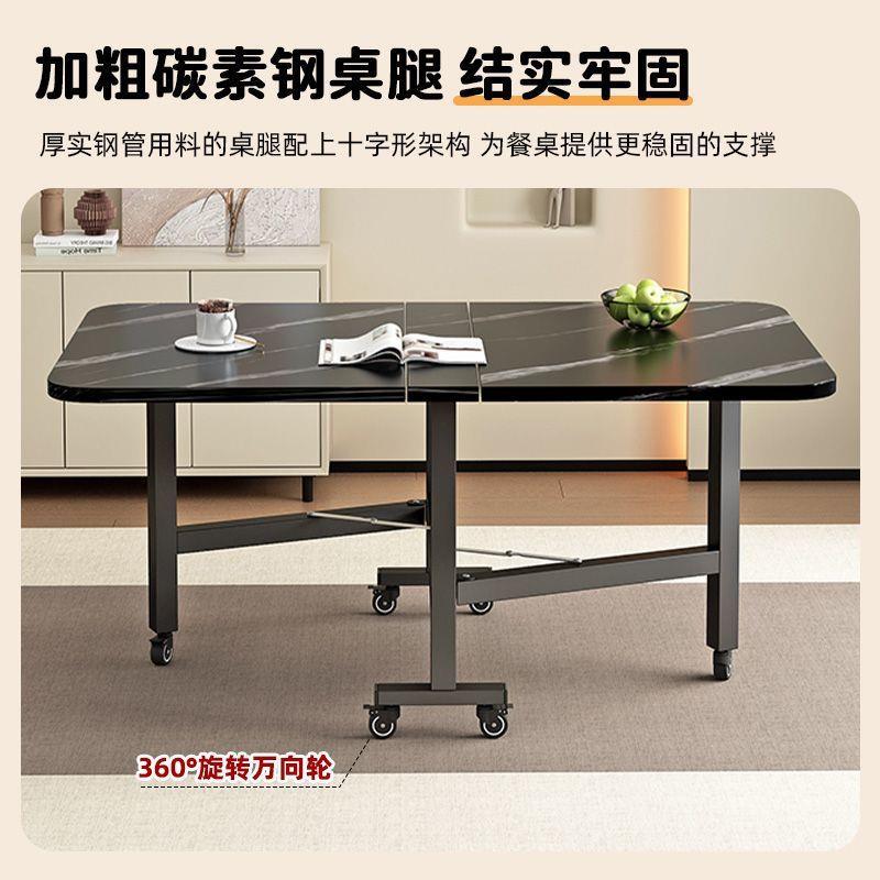 简约现代加厚折叠桌小户型免安装带轮长方形书桌工厂直销【厂家】