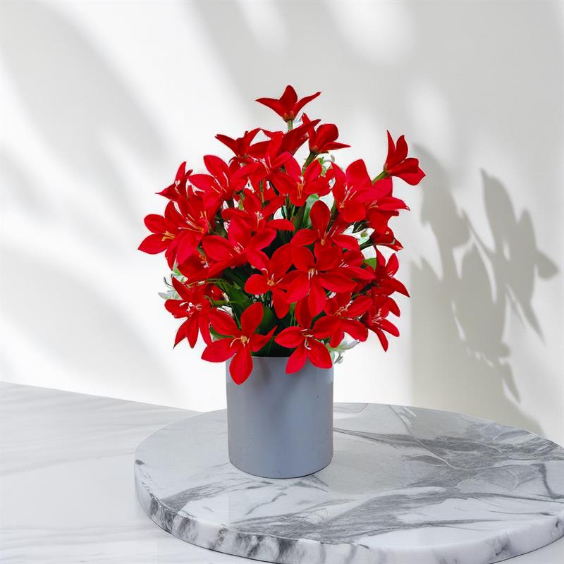 仿真花百合花盆景假花塑料花摆件家居客厅装饰盆栽室内阳台餐桌花