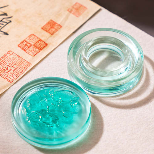 琉璃水晶火锅砚台高颜文房四宝