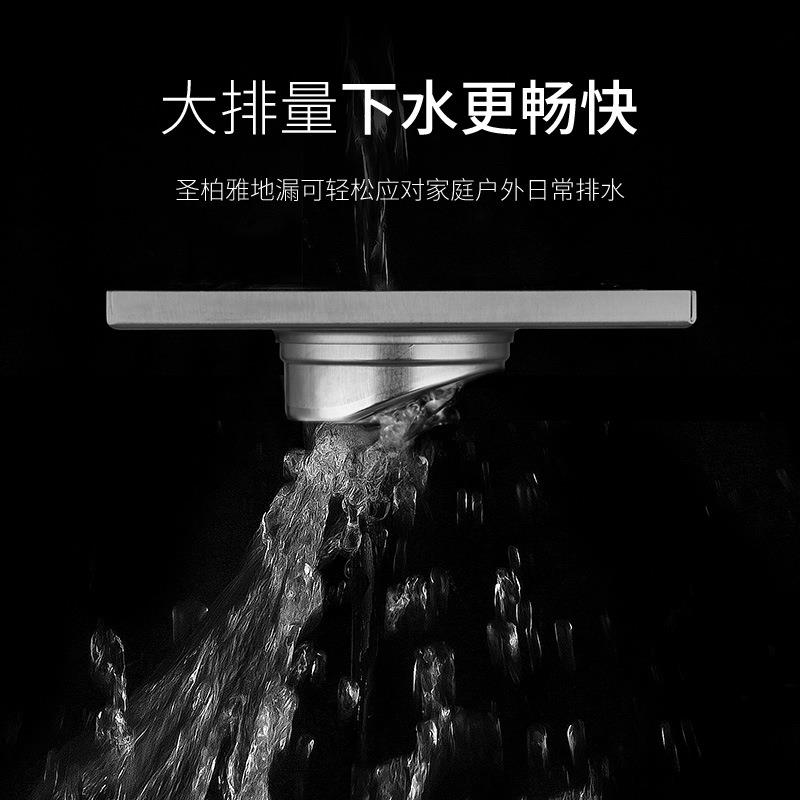 新款直销实心304不锈钢15*15地漏DN110卫生间方形防臭地漏酒店工