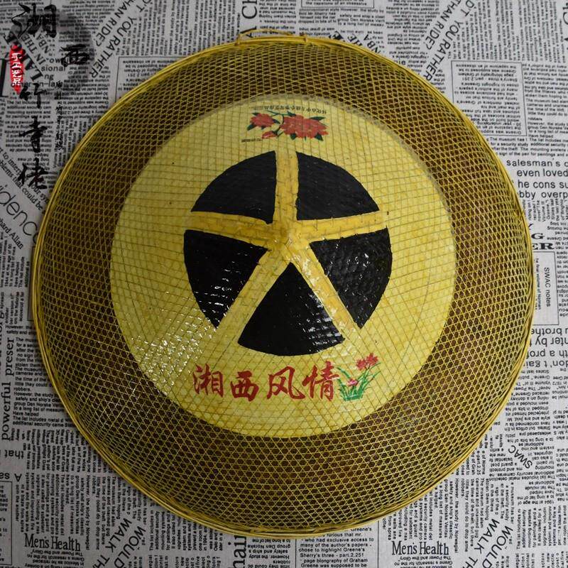包邮湘西手工竹编斗笠手工竹编斗笠舞台道具竹帽斗篷道具防晒防雨