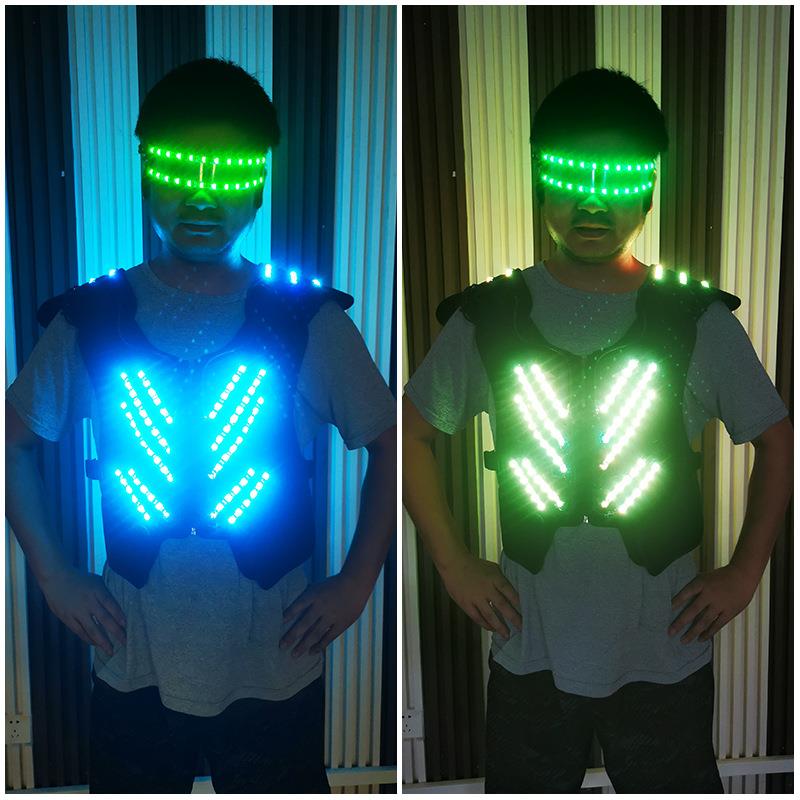 新款LED发光马甲舞台演出服装酒吧KTV出酒表演气氛服装夜场蹦迪服