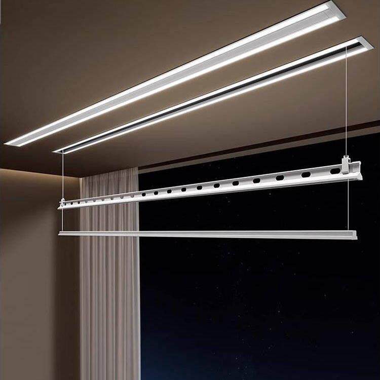 郁金香隐形电动晒衣架嵌入式隐藏阳台家用升降晒晾杆凉家用晒衣架