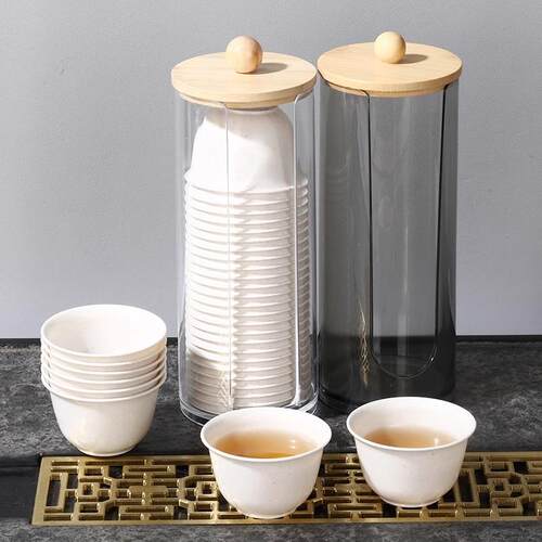 Heat-resistant disposable Kung Fu tea cups with a storage ra