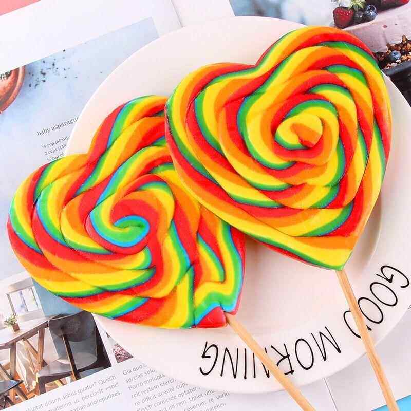 超大棒棒糖心形彩虹波板糖功夫糖休闲 零食节日活动礼物糖果