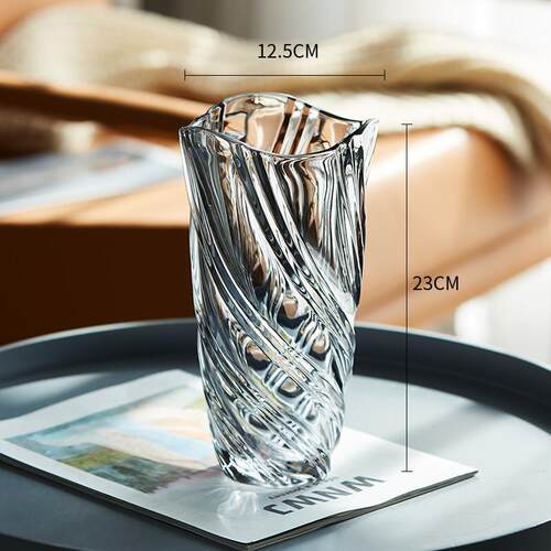 高档北欧is简风约现代玻璃n轻奢花厅瓶水培富贵竹百合水养插花客