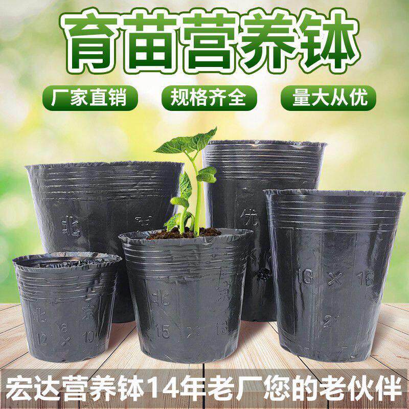 营养钵育苗盆加厚营养杯天麻育苗杯魔芋种植袋黑色抗老化育苗袋