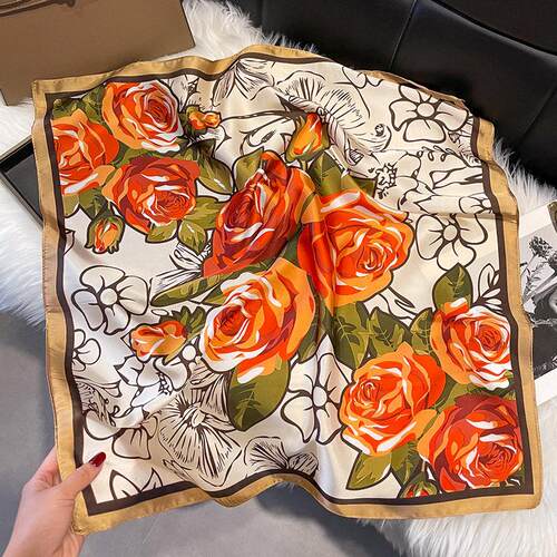 70cm satin silk scarf women shawl 方巾70cm缎面丝巾女披肩