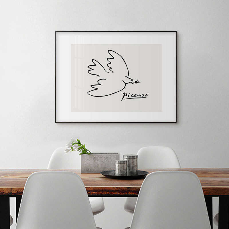 毕加索和平鸽马蒂斯电表箱装饰画 北欧上翻电闸配电箱遮挡ins挂画