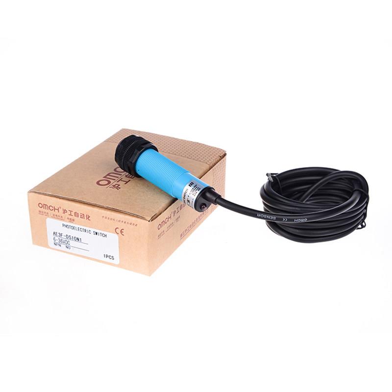 沪工A级蓝色光电开关E3F-DS10C4/B2/30P1直流三线NPN常开6-36常闭