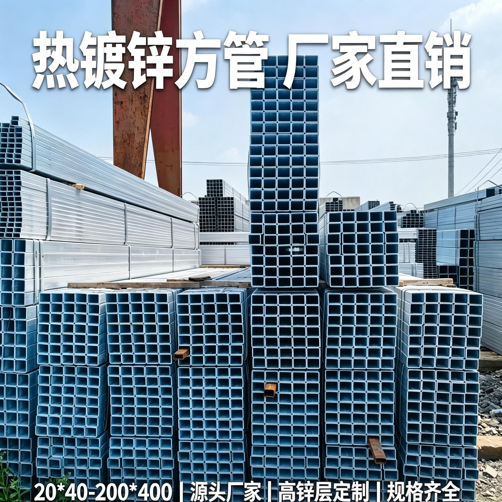 镀锌方管100*100矩形管Q235空心方管热镀锌方管正大友发镀锌方管