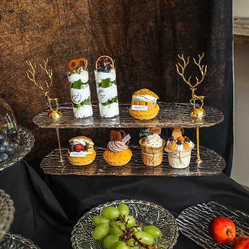 欧式多层下午茶点心架甜品台展示架糕点西餐厅冷餐茶歇摆台蛋糕架