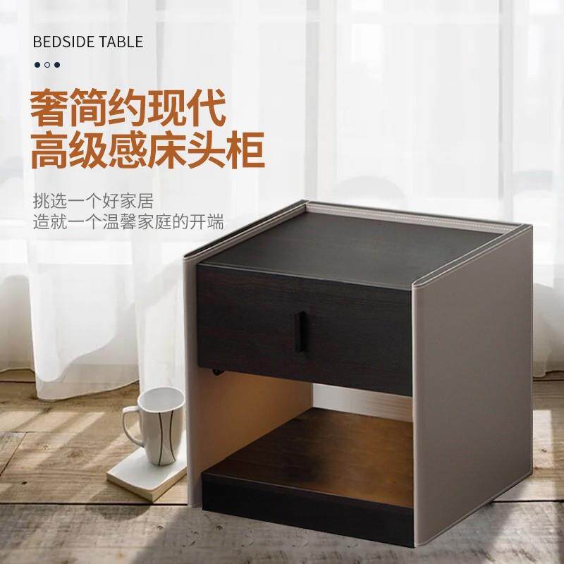 简约现代组装小型美式卧室多功能成人板式床头柜实木收纳抽屉柜子