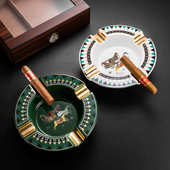 茄龙 雪茄烟灰缸陶瓷四烟槽大口径雪茄专用烟灰缸 CIGARLOONG