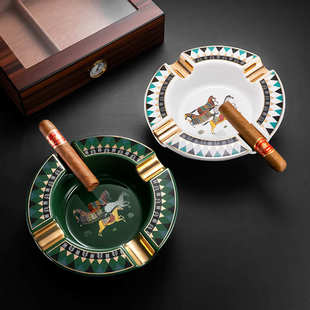 茄龙 雪茄烟灰缸陶瓷四烟槽大口径雪茄专用烟灰缸 CIGARLOONG