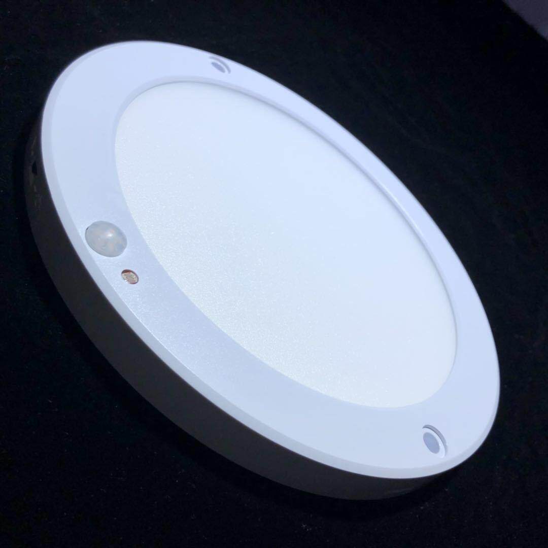 LED人体感应灯AC220V圆型18W平板灯声控楼道灯光控感应阳台吸顶灯