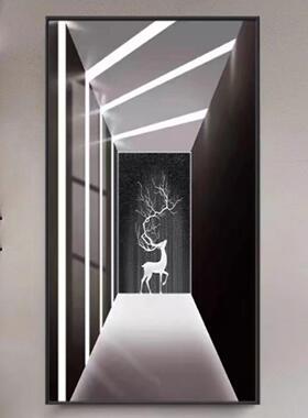 入户玄关画代档轻奢延伸空间走尽头挂DEP画2025新款装饰高画带廊