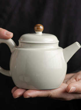 觅白闲逸壶陶瓷泡茶壶壶承套装功夫茶具家用创意单壶冲泡壶带过滤