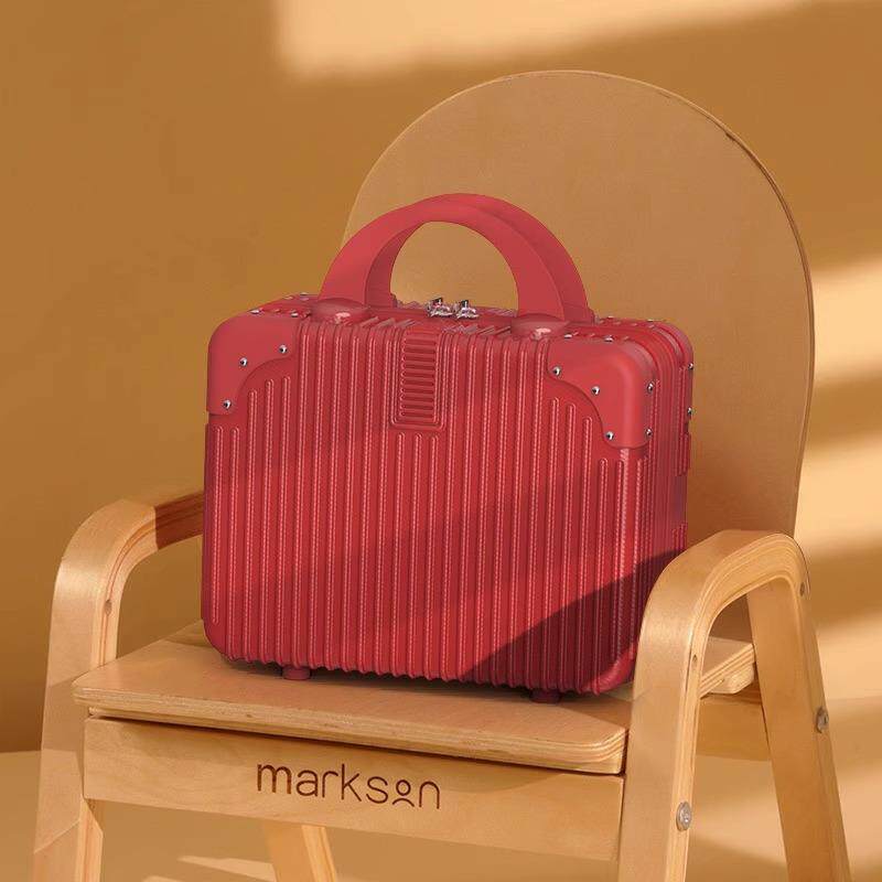 14寸手提行李箱化妆箱收纳小型旅行箱包登机箱礼品盒耐用结实拉杆