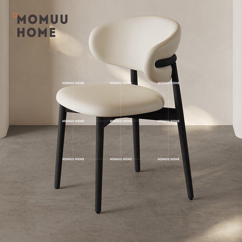 momuu北欧实木餐椅家用餐桌椅子椅子轻奢高级设计师凳子靠背椅