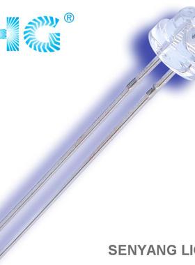 4.8mm草帽蓝光LED大角度金线F5草帽白发蓝色LED灯珠