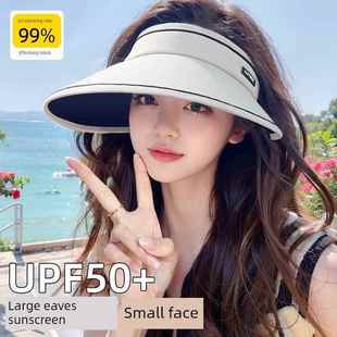 夏季 防紫外线新款 专用太阳帽骑行面罩太阳 空顶太阳帽2025新款 女式