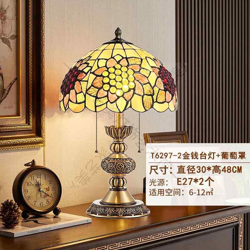 高档铜新中式古典客厅台式灯欧房式书全卧室床头装饰覆古美婚房落