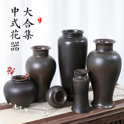 花盆瓷花瓶式室内具陶插花花器FQA中华花艺瓶花花器剑山中插花工