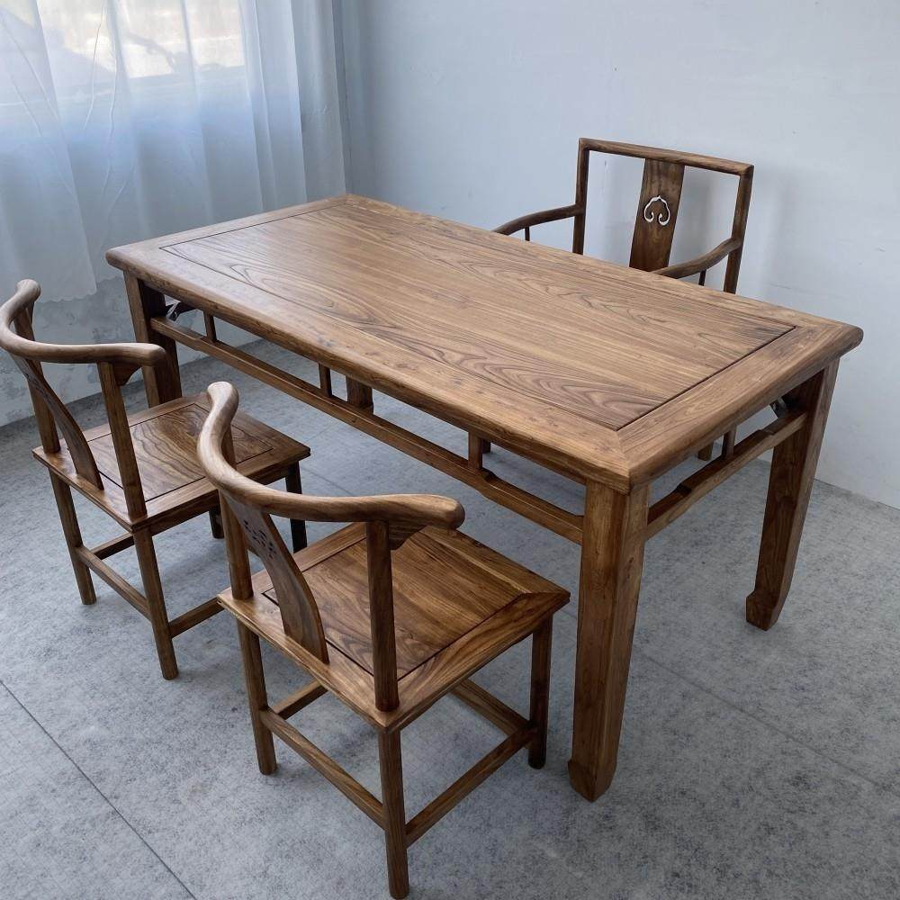 老榆木马蹄桌家用方桌八仙桌侘寂风实木茶桌中式长条束腰马蹄桌凳,住宅家具,其它桌类,淘宝优惠券,粉丝福利购,淘宝优惠卷