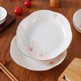 炒菜盘 盘子家用菜盘轻奢餐盘碟子松昌陶瓷餐具碗盘可微波炉好看