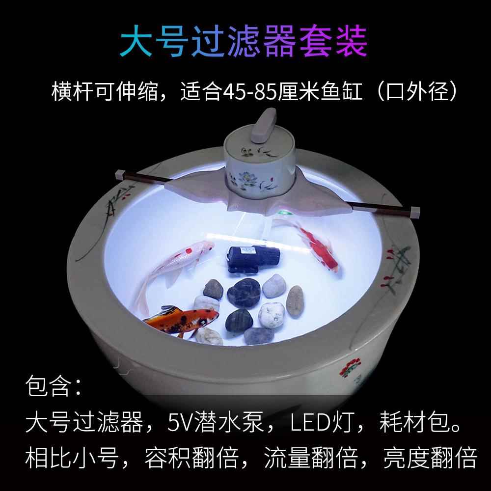 正品北极冰陶瓷鱼缸过滤圆玻璃圆形缸器循环三合上置金鱼锦鲤过一