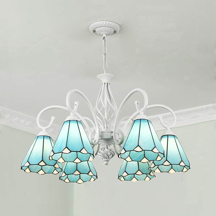 蒂凡尼吊灯地中海田园风格蓝色简约温馨客厅卧室书房餐厅儿童房灯