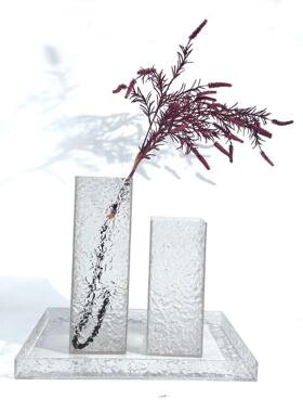 现代意创手工皮革玻璃亚电克力样艺术花瓶23-310板间酒店视柜家居