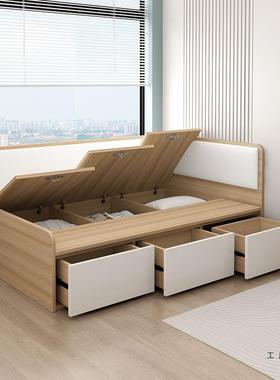 榻榻米一14439体现代定床制储物床室软气压床书包房单人卧1米2床