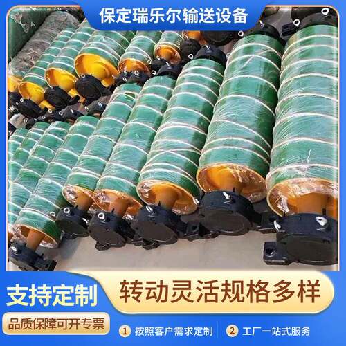 厂家供应橡胶包胶传动滚筒外置式电动滚筒皮带包胶输送机改向滚筒