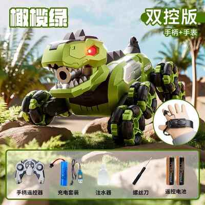 高档4DRC电动智能子恐龙真玩具儿童彷霸王龙特技车男孩日礼物遥控