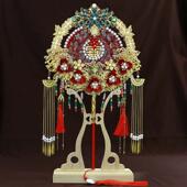 新品 喜扇成品团扇9261 双色团扇批发结婚新娘秀禾服手工婚扇中式