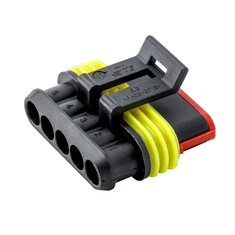 国产汽车连接器28209-1282810-1接水NIX插件5P防护7套胶壳