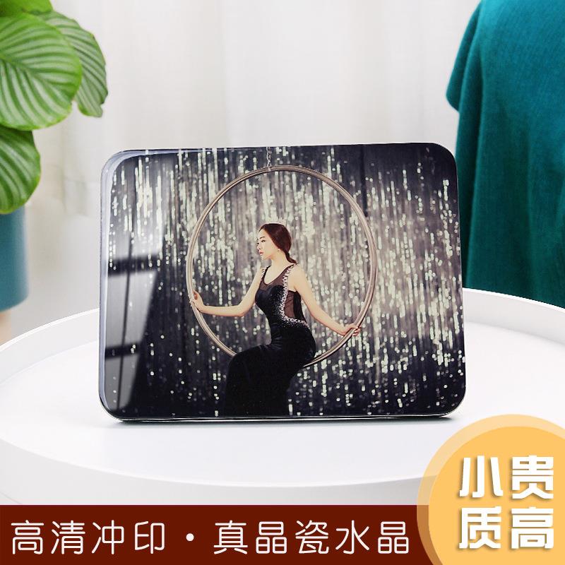 OQ5M水晶相框摆台照片百天照相架儿童相册放大挂墙磨砂制作宝宝相图片