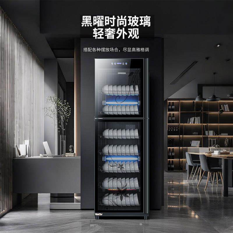 不锈饭店商用立式大容量双门紫外线消毒柜餐饮饭店专用