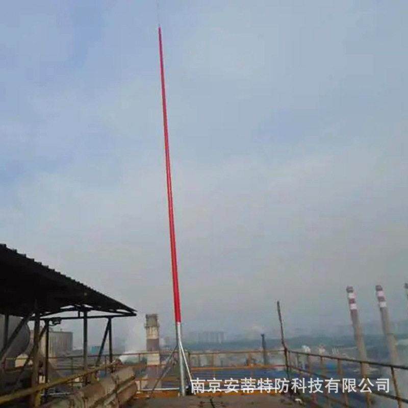 古建筑防雷施工玻璃钢绝缘型空调冷却塔避雷针独立引下线
