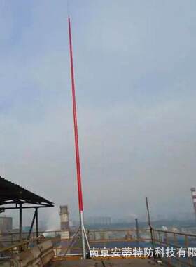 古建筑防雷施工玻璃钢绝缘型空调冷却塔避雷针独立引下线