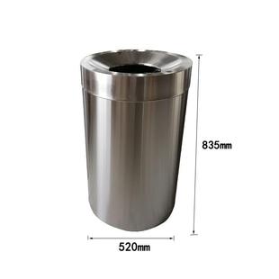 特大号不锈钢垃圾桶金属白钢圆直投商用工业无盖式高档酒店宾馆