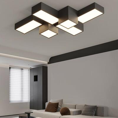 意LMS081何客厅吸顶灯现代几约大气创方块家用简个性组合全屋灯具