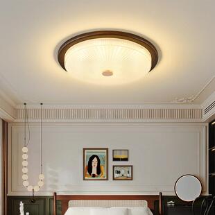 中古吸顶灯胡木色卧2024款 复古主室灯新具3 房间灯诧桃寂416风美式