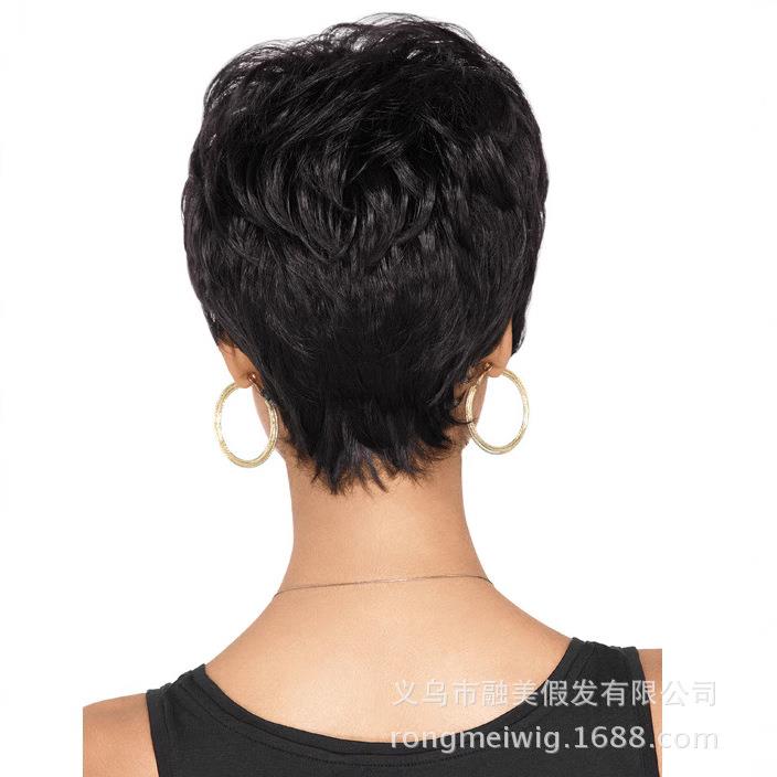 新款直销时尚新款短发 欧美发型女 蓬松短卷发 棕色挑染假发wig整