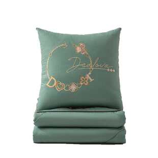 全棉刺绣抱枕被一鹿相随 永恒之爱绣花抱枕被刺绣两用二合一