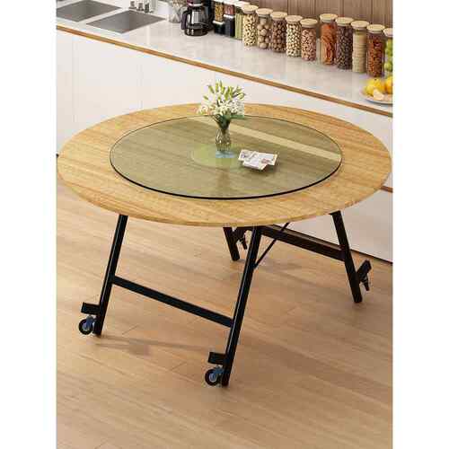 A10L桌大圆桌简易家吃用桌子折叠12人F766S7M8圆形餐桌面酒店饭台