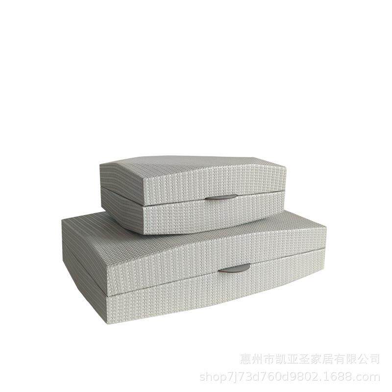 中式高档皮革首饰盒样板房衣帽间装饰品家居卧室饰品收纳盒摆件