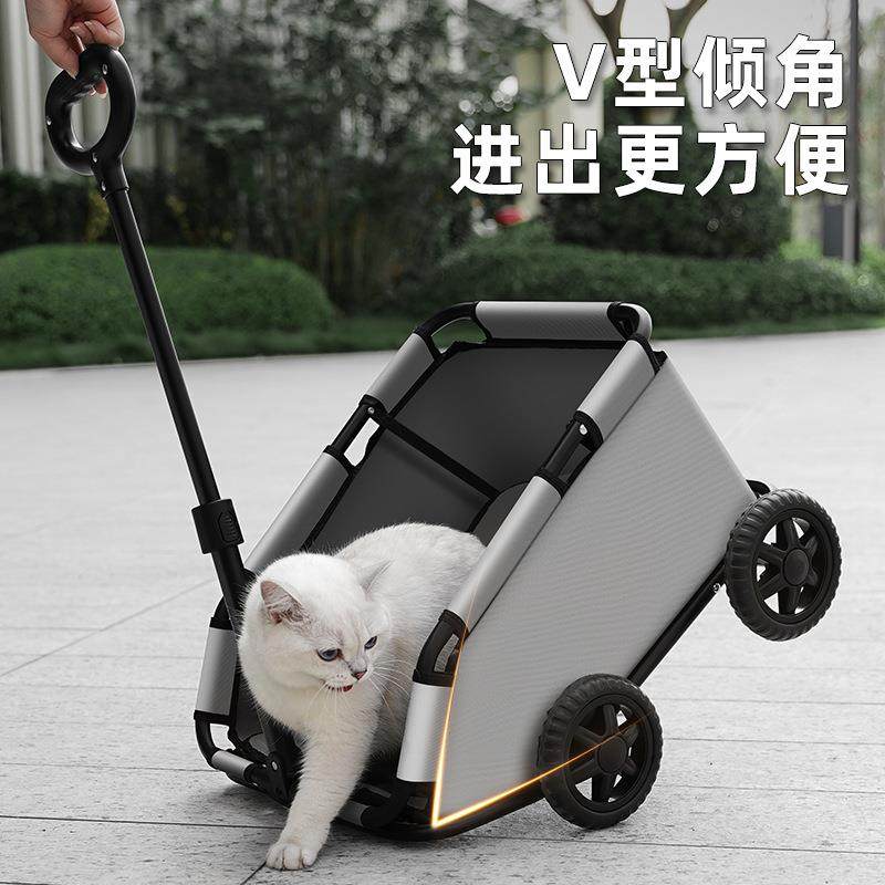 小型宠物推车狗狗猫咪泰迪婴手推车外出旅行宠物狗车跨境轻便折叠